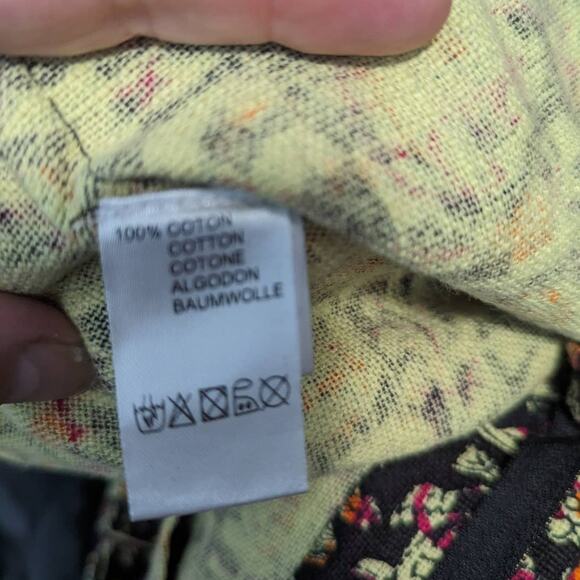 Antik Batik Cherie Pants Medium Black Cotton Paisley Print Boho Indie Festival - Picture 7 of 9